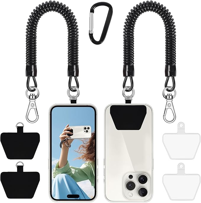Doormoon Phone Lanyard Tether with 4 Patch, Cell Phone Lanyard with 2* Phone Tether, 4* Patch for Outdoor Hiking Climbing