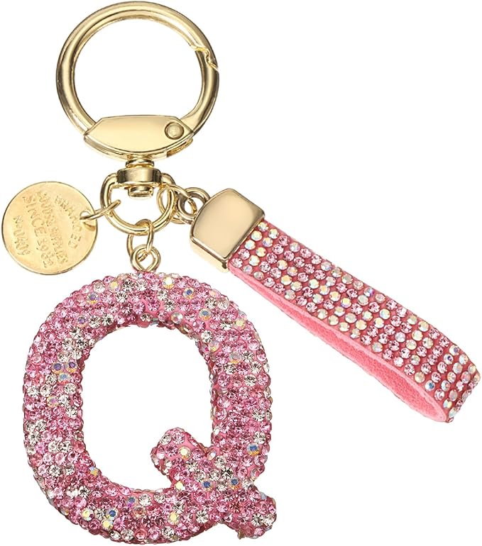 PATIKIL Initial Letter Keychain, Cute Sparkly Rhinestone Key Chain Alphabet Charm for Car Keys Handbags Purse