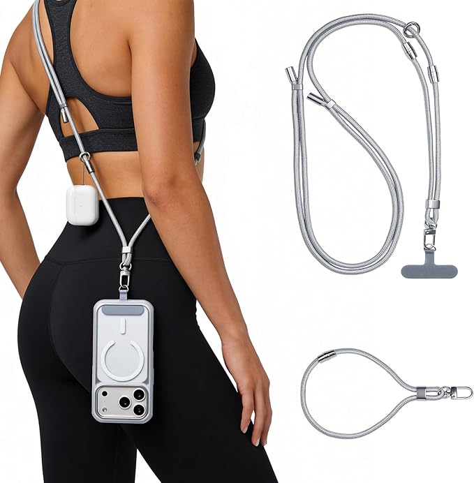 Phone Lanyard & Phone Wrist Strap, 3 in 1 Adjustable Anti Theft Phone Strap for Travel Hiking Cycling Climbing