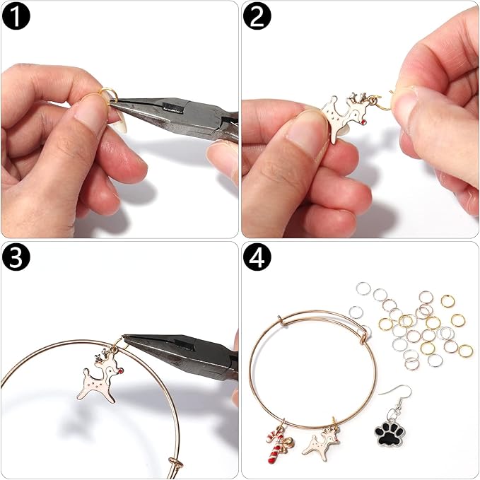 1000 Pcs 4mm Open Jump Rings Silver, Gold and Rose Gold Plated Jump Rings for Jewelry Making Iron Made Single Ring Bulk for DIY Craft Earring Necklace Bracelet Pendant Choker Jewelry Making Findings