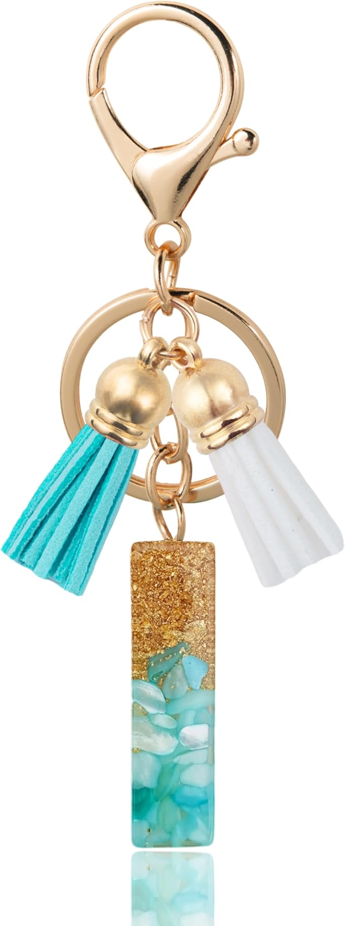 Initial Letter Keychain Cute Resin with 2 PU Tassel, Letter Keychain for Backpack Charms, Initial Keychains for Women