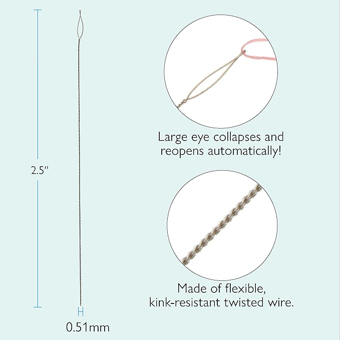 The Beadsmith Basic Elements Collapsible Eye Needles – 2.5 Inch Long – Flexible Twisted Wire – Large Eye, Easy to Thread – 4 Heavy Needles