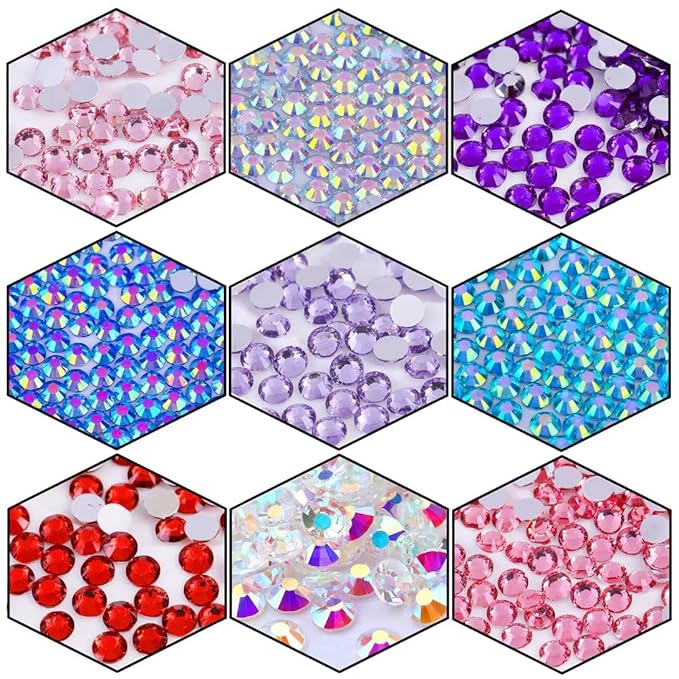 4500 Pcs SS12 3mm AB Flatback Rhinestones for Nails Art Crafts Glitter Round Shine Gems Crystals DIY Clothes Shoes （White AB）