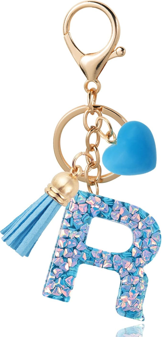 Alphabet Initial Letter Keychain Cute Heart Resin - Letter Keychain for Backpack Charms - Initial Keychains for Women