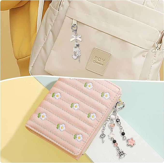 4 PCS Y2K Keychain Cute Keychain Accessories Y2K Phone Charms With Tether Tab Aesthetic Keychains