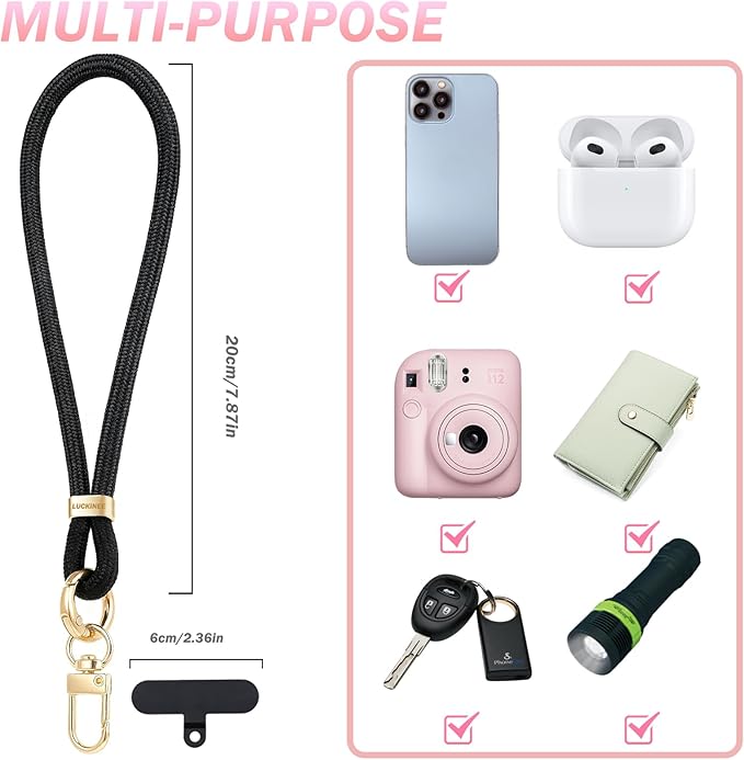 Phone Lanyard for Cellphone Case, Phone Wrist Strap for Case, With Lip Balm Holder Keychain Cap