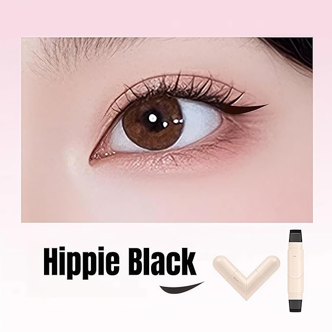 2 Pcs Gel Eyeliner Pencil Set, 2025 New Foldable Eyeliner Stamp for Perfect Wings, Waterproof Eyeliners Tool, Smudge Proof Eyeliners Pen for Beginners