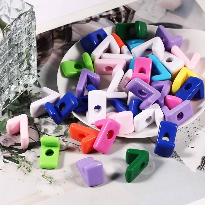 40 PCS Number Beads 3D Focal Bead Acrylic Loose for Jewelry Making Bracelet Necklaces Keychain Phone Bag Chain Key Chains (Mixed Color 7)