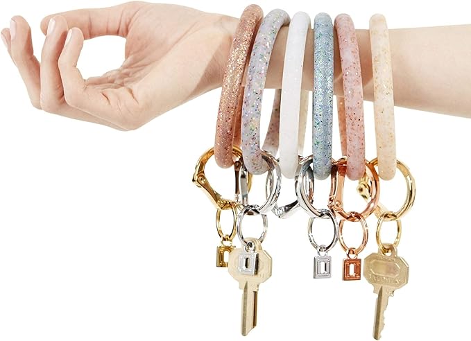 Oventure, The Original Bracelet Keychain, Silicone Big O Key Ring, Limited Edition Confetti Gift Package (Red Hot Confetti)…