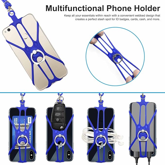 Cell Phone Lanyard Crossbody with Adjustable Neck Strap and Phone Ring Grip,Universal Lanyard for iPhone Lanyards