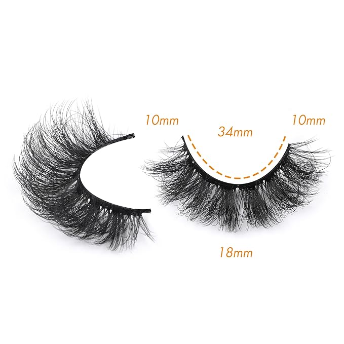 Fluttery False Eyelashes Natural Looking Faux Mink Lashes C Curl Fluffy Fake Eyelashes 18mm Round Shaped Eye Lashes that Look Like Extensions by Focipeysa