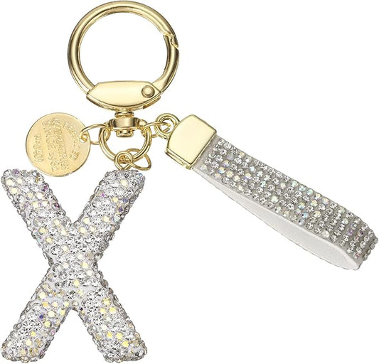 PATIKIL Initial Letter Keychain, Cute Sparkly Rhinestone Key Chain Alphabet Charm for Car Keys Handbags Purse