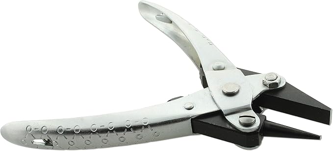 The Beadsmith Round/Flat Nose Parallel Pliers, 5.5 inches (140mm) Steel Tool for Jewelry Making, with Spring