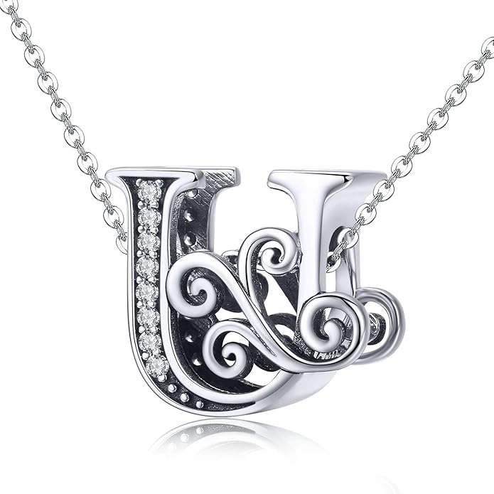 925 Sterling Silver Letter Charms for Pandora Bracelets Alphabet Initial Charms Beads Birthday Christmas Jewelry Gift for Women