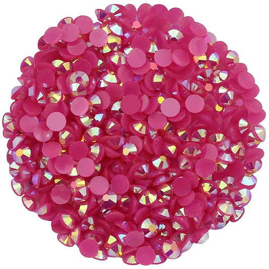 4500 Pcs SS6 2mm AB Flatback Rhinestones for Nails Art Crafts Glitter Round Shine Gems Crystals DIY Clothes Shoes （Dark RoseRed AB）