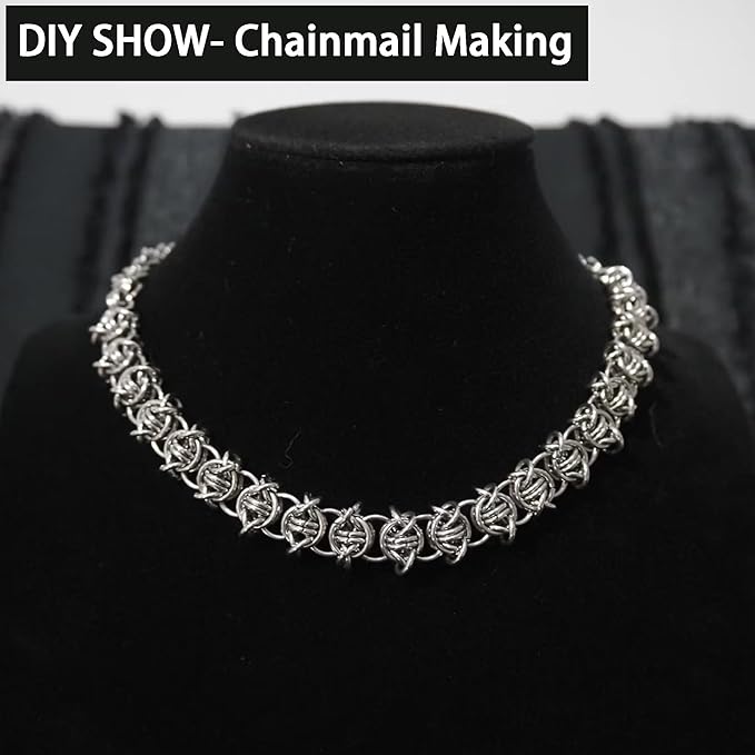 1500Pcs 7mm Stainless Steel Open Jump Rings 16 Gauge Metal O Rings Single Loop Connectors for Jewelry Necklaces Bracelet Earrings Keychains Chainmail DIY Making