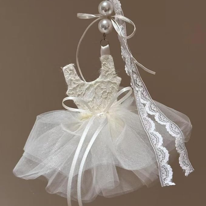Stylish Tulle Ballet Slipper Keychain Featuring Lace Ribbon And Sparkling Pearls Accessories Bag Purse Decoration Unique Ballet Women