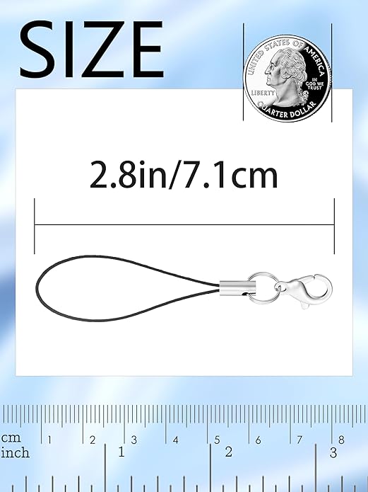 Phone Charms Strap with Lobster Clasp,Lanyard Strap Cell Phone Charm for Keychain Clasps, USB Drive DIY Jewelry Mobile Accessories Charms