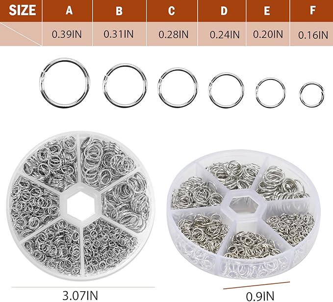 1100Pcs Open Jump Rings, Silver Jump Rings Set Stainless Steel Jump Ring O Ring Connectors for Jewelry Making Bracelet Earrings Necklace Connectors (4/5/6/7/8/10mm)…
