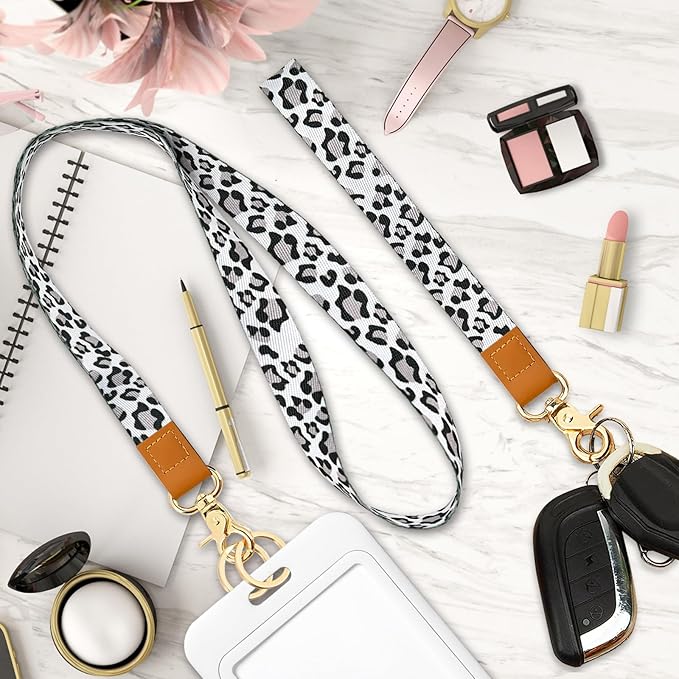 Cool Leopard Wristlet Keychain, Wrist Lanyard Key Chain For Women Men Car Keys Id Holder Card Phone Wallet Camera