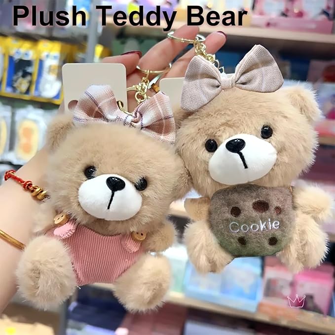 Cute Key Chain Plush Bear Bag Charm Teddy Bear Keychain Gift For Handbag,Purse, Backpack, Car Keys