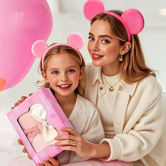 Kids Real Makeup Kit for Girls - 18Pcs Non-Toxic Washable Make Up Toys with Initial Toddler Purse - Personalized Birthday Gifts for Age 3 4 5 6 7 8 9 10 Years Old Girls Vanity Set - H