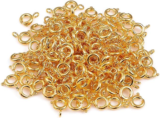 Copper Spring Clasps 6mm Gold Plated Claw Clasps for DIY Jewelry Making 150pcs