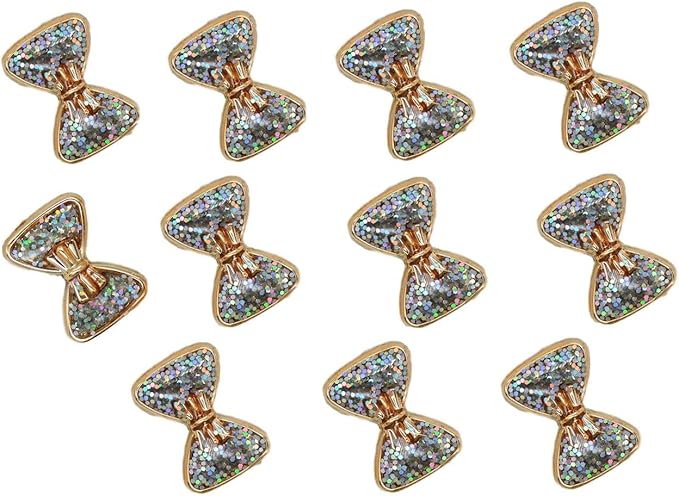 75pcs Gold Resin Mix of Bows, Hearts and Stars Cabochons with Iridescent Glitter Sparkle Dots Flat Back Embellishments for Crafts
