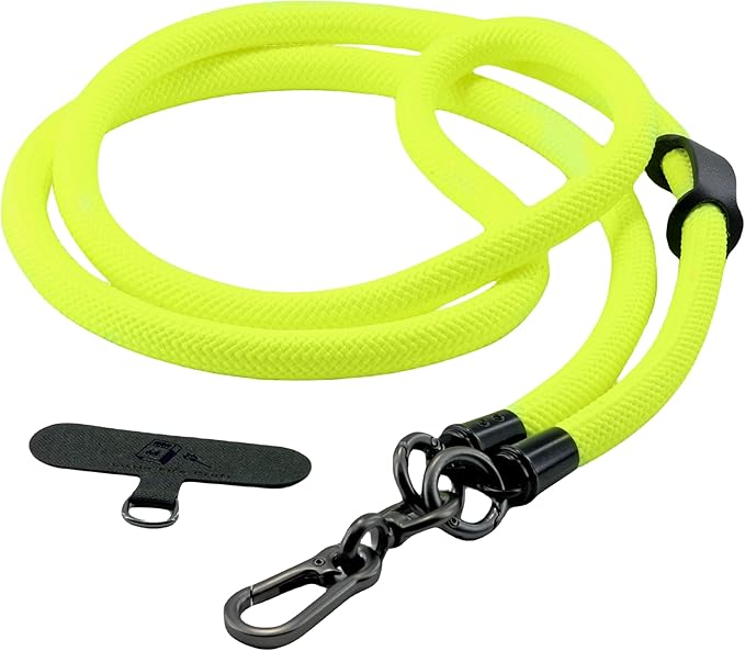 Cell Phone Lanyard Crossbody Rope Around the Neck Wrist Strap for Most Smartphone Case Headset Keychain Offices ID - Fluorescent Yellow