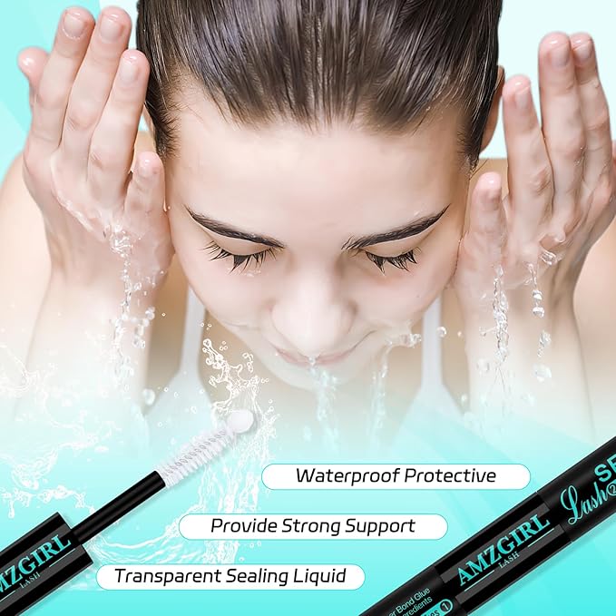 Lash Bond and Seal and Remover Waterproof Lash Cluster Glue Remover for Cluster Lashes Diy Eyelash Extensions Glue Strong Hold 72H+ Oil Lashes Remover Fast Remove Residue(Bond&Seal Remover)