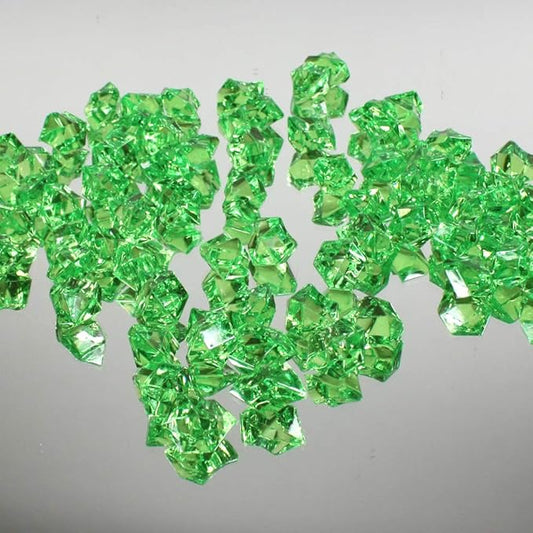 WGVI WGV Acrylic Ice Rock Crystals Treasure Gems for Table Scatters, Vase Fillers, Wedding, Banquet, Party, Event, Birthday Decor (Approx 150 pcs per Bag), 1 Bag, 1 Pound, Apple Green
