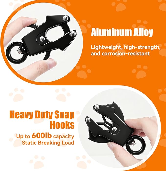 2 Pcs Frog Clip Dog Leash Buckle for Linking Pet Collar Supplies 360 Degree Swivel Heavy-Duty Quick Release Clasp Keychain Tactical (Small (Circle))