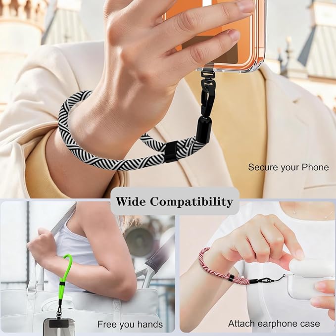 Phone Lanyard, 2 Pack Adjustable Cell Phone Lanyard Hand Phone Wrist Strap with Tether Tabs for Smartphones