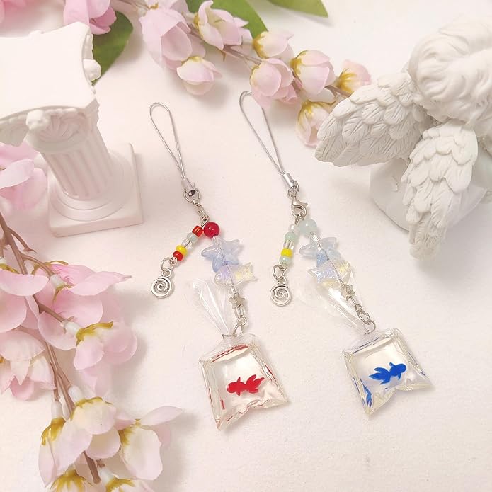 1-4PCS Cute Phone Charms Aesthetic Y2K Cell Phone Charms Strap Pink Strawberry Butterfly Star PhoneCharm Y2K Accessories for Bag Keychain Airpods Camera Pendants Decor