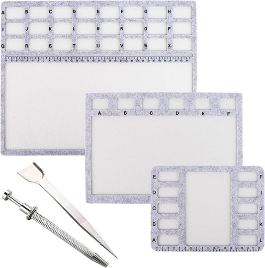 WUCID Bead Mat, Beading Supplies, Bracelet Making, Bead Boards forJewelry Making, Bracelet Making Supplies and 1PCS Stainless Steel Handy Tweezers, 1PCS Gemstone Claw