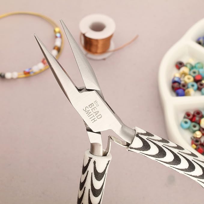 The Beadsmith Chain Nose Pliers – Zebra Print Line – 5 inches (127mm) – Comfortable Handle with Double Leaf Springs – Jewelry Making Tool for Creating Bracelets, Earrings and Necklaces