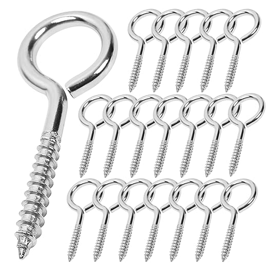 20PCS 2 inches Screw Eyes M3 304 Stainless Steel Eye Screws, Heavy Duty Screw, Eye Hooks Screw Eye Bolts Eye Hooks Screw, Indoor & Outdoor Uses (20, M3-2inch)