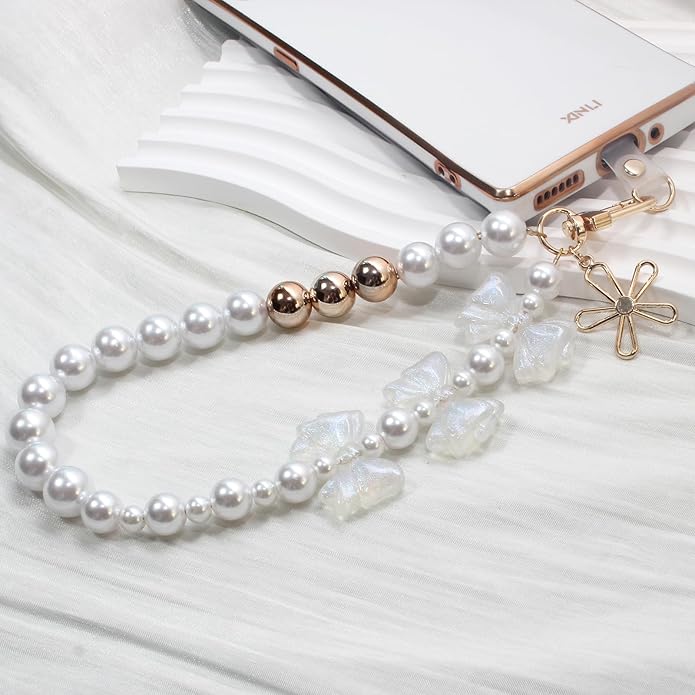 Beaded Phone Wrist Strap,Crystal Keychain Wristlet,Camera Strap Wrist,Cute Phone Chain Wristlet Purse Bag Charms