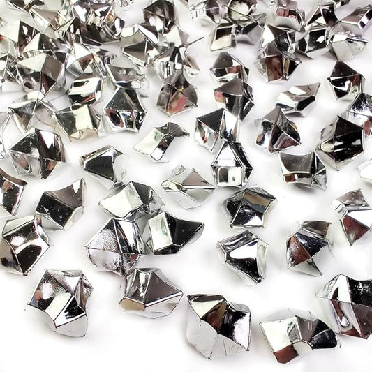 HappyFiller Christmas Decorations Home Accents,Silver Fake Ice Rocks Cubes Acrylic Gems Treasure Gemstones for Vase Fillers,Wedding Centerpieces Table Scatters,DIY Resin Arts Crafts,13 OZ