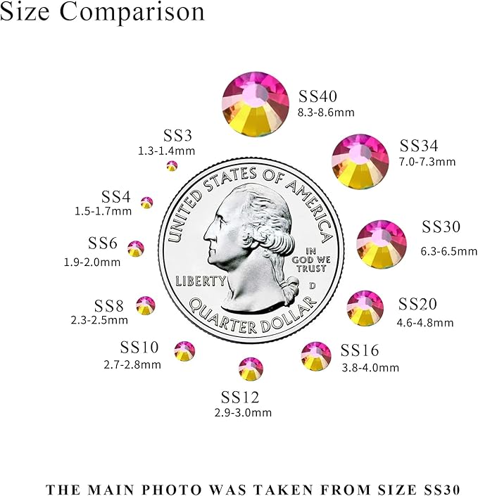 Flatback Crystal Rhinestones Round Gems for Nail Art and Craft Clothes Glue Fix, Gold Rose (3.8-4.0mm) SS16/1440PCS
