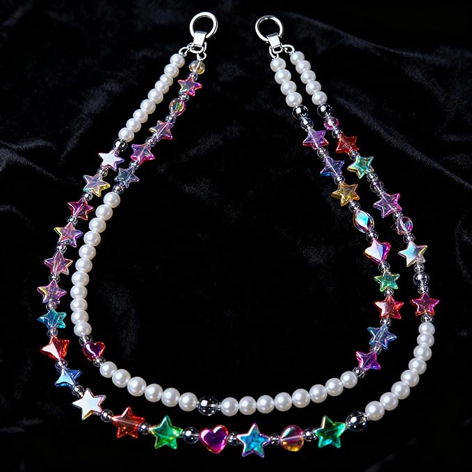 nikkiGuo 800 Piece Acrylic Bead Jewelry Making kit, Heart-Shaped Pearl Beads -24 Color AB Iridescent Transparent Beads, Bracelet kit, Necklace, Keychain, DIY Friendship Bracelet Set Box