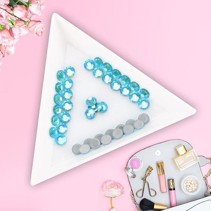 Hot Fix Crystal Flatback Rhinestones Glass Diamantes Gems 3.2mm(12ss 1440pcs, Aquamarine AB)