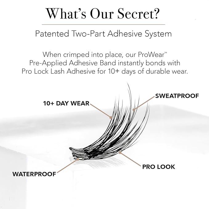 Pro Lash ProWear Professionally Styled Lash Clusters - Easiest to Apply Eyelash Cluster - 10 Day Eyelashes - Waterproof Lashes Clusters - 3 Sets - Volume Textured Cat Eye No. 09 - Black