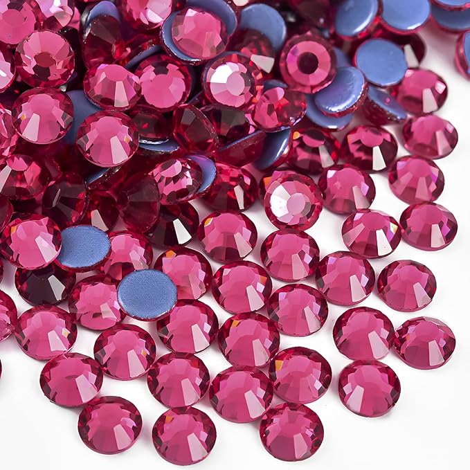 Jollin Hot Fix Crystal Flatback Rhinestones Glass Diamantes Gems 2.8mm(10ss 2880pcs, Rose)
