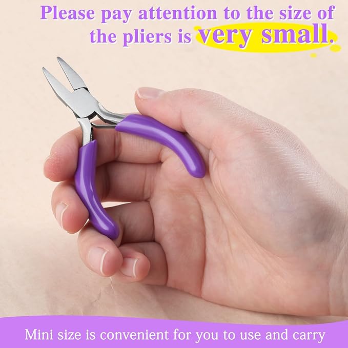 SPEEDWOX 3-Inch Duckbill Pliers - Mini Flat Nose Pliers with Smooth Jaws for Jewelry Making