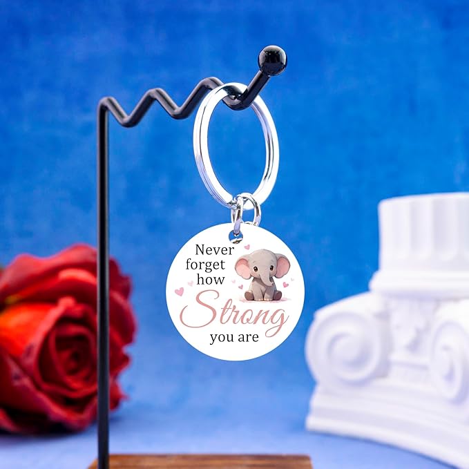 Elephant Gifts For Women Cute Elephant Keychain Inspirational Gifts For Women Strong Woman Gift For Her Motivational Uplifting Gift For Elephants Lovers Birthday Christmas