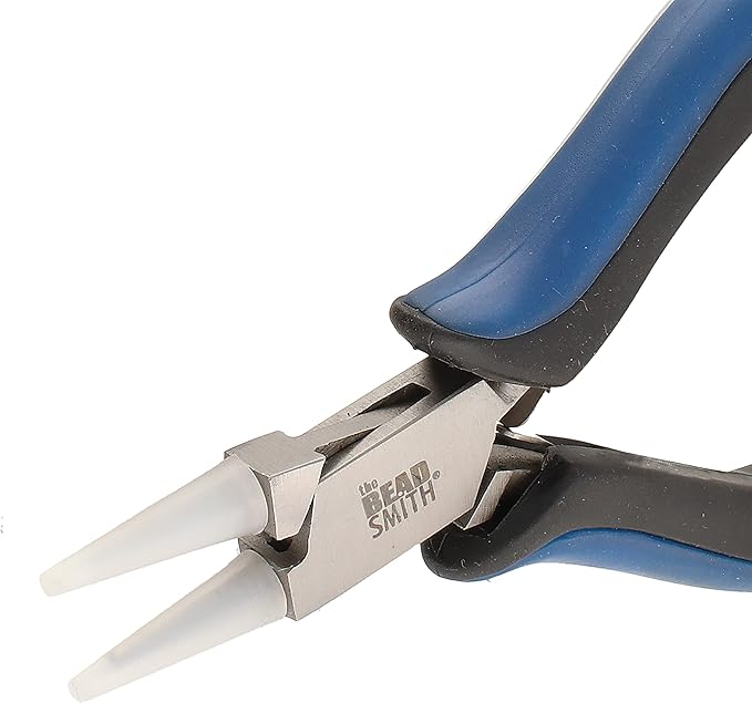 The Beadsmith Round Nose Nylon Jaw Pliers – 5 inches (127mm) – Ergonomic Handle, Double Leaf Springs – Includes Replacement Heads – Jewelry Making Tool for Creating Bracelets, Earrings & Necklaces