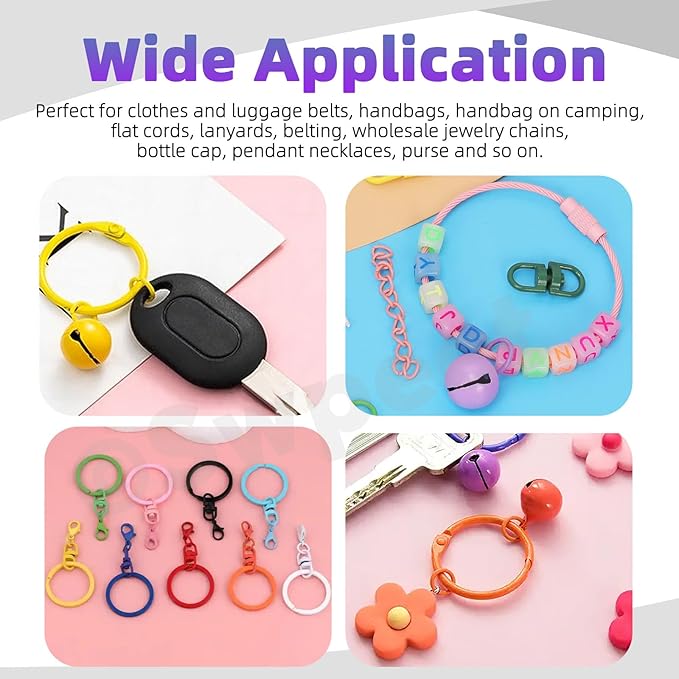 Swpeet 415Pcs Mixed Colors DIY Jewelry Accessories Assortment Kit, Including Lobster Claw Clasp, Swivel Eye Ring, Key Ring, Open Jump Ring, Eye Screw, and Extender Chain for Jewelry Making DIY Craft