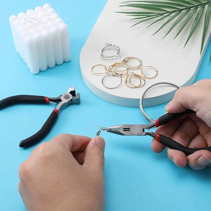 2 Pcs End Cutting Pliers For Jewelry Making, Small Needle Nose Plier Set Nail Puller Pliers, Zipper Repair Tool Jewelry Plier for Jewelrys Making, Handmade Craft