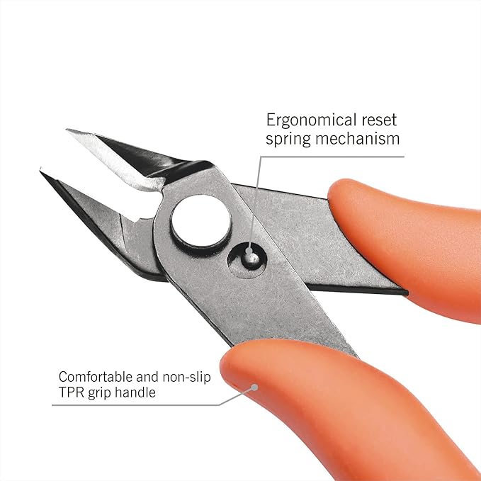 KATA 2-Pack Wire Cutters Set: 5 Inch Mini Micro Wire Cutter and 6 Inch Side Cutter for Electronics - Flush Cutting for Crafting Floral Models Jewelry Making DIY- Sharp Clean Cut Spring-loaded Plier
